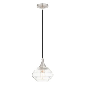Art Glass - 1 Light Mini Pendant in Coastal Style - 8.25 Inches wide by 10 Inches high - 522677