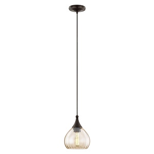 Art Glass - 1 Light Mini Pendant in Coastal Style - 7 Inches wide by 11 Inches high - 522789