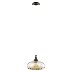 Art Glass - 1 Light Mini Pendant in Coastal Style - 9.5 Inches wide by 10.5 Inches high - 1029827