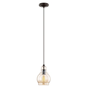 Art Glass - 1 Light Mini Pendant in Coastal Style - 6.25 Inches wide by 11.5 Inches high - 1029828