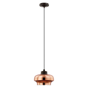 Art Glass - 1 Light Mini Pendant in Coastal Style - 9.25 Inches wide by 9 Inches high - 522679