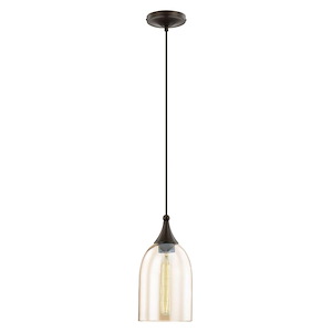 Art Glass - 1 Light Mini Pendant in Coastal Style - 6.25 Inches wide by 13.5 Inches high - 1029829