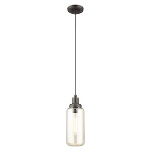 Art Glass - 1 Light Mini Pendant in Coastal Style - 5 Inches wide by 15.5 Inches high - 1029830