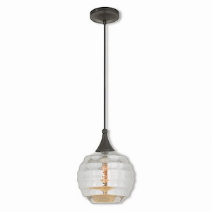 Art Glass - 1 Light Mini Pendant in Coastal Style - 8.75 Inches wide by 12.5 Inches high - 1029831