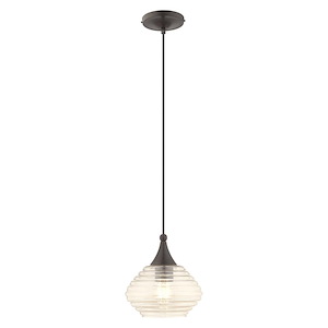 Art Glass - 1 Light Mini Pendant in Coastal Style - 8.25 Inches wide by 10 Inches high - 831693