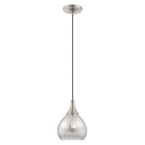Art Glass - 1 Light Mini Pendant in Coastal Style - 7 Inches wide by 11 Inches high - 1334283