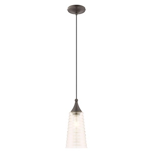 Art Glass - 1 Light Mini Pendant in Coastal Style - 5.5 Inches wide by 13.5 Inches high - 831701