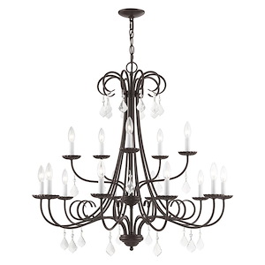 Daphne - 15 Light Foyer Chandelier in French Country Style - 36 Inches wide by 34 Inches high - 614574