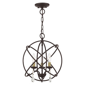 Aria - 3 Light Convertible Mini Chandelier in Glam Style - 15.5 Inches wide by 17 Inches high - 540009