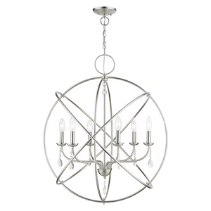 Aria - 6 Light Globe Pendant In Shabby Chic Style-31.13 Inches Tall and 28 Inches Wide - 1219867
