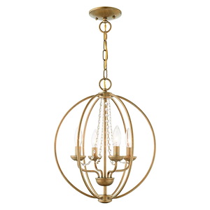 Arabella - 4 Light Globe Convertible Chandelier In Shabby Chic Style-18.5 Inches Tall and 15 Inches Wide - 540006