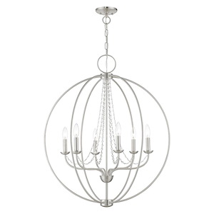 Arabella - 6 Light Globe Pendant In Shabby Chic Style-33.63 Inches Tall and 28 Inches Wide - 1219812