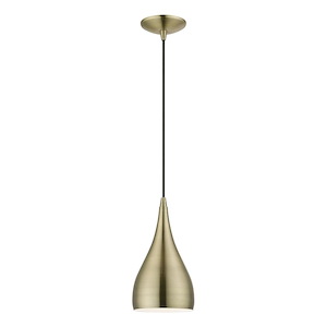Amador - 1 Light Pendant In Transitional Style-19 Inches Tall and 6.25 Inches Wide - 1094652