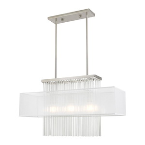 Alexis - 3 Light Linear Chandelier in Contemporary Style - 10 Inches wide by 26 Inches high - 735705