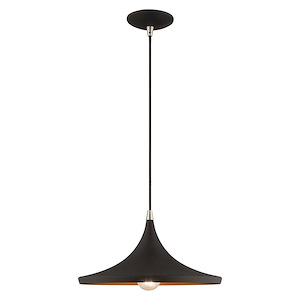 Metal Shade - 1 Light Mini Pendant in Coastal Style - 14 Inches wide by 13 Inches high - 831813