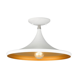 Waldorf - 1 Light Semi-Flush Mount In Industrial Style-8.5 Inches Tall and 14 Inches Wide - 1297474
