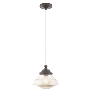 Art Glass - 1 Light Mini Pendant in Coastal Style - 9 Inches wide by 11 Inches high - 831695