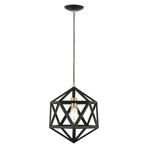 Paxten - 1 Light Pendant in Geometric Style - 13 Inches wide by 21 Inches high - 1012067