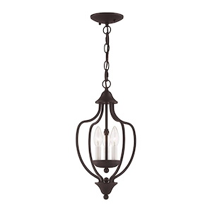 Home Basics - 3 Light Chain Lantern in Farmhouse Style - 10 Inches wide by 17 Inches high - 189867