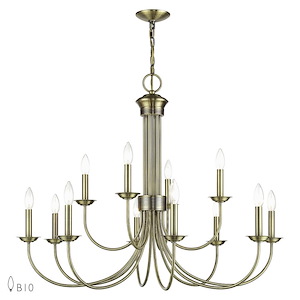 Estate - 12 Light Large 2-Tier Chandelier-29 Inches Tall and 36 Inches Wide - 1337534