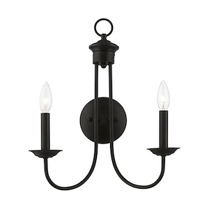 Estate - 2 Light Double Wall Sconce In Updated Colonial Style-17.25 Inches Tall and 14 Inches Wide - 939478