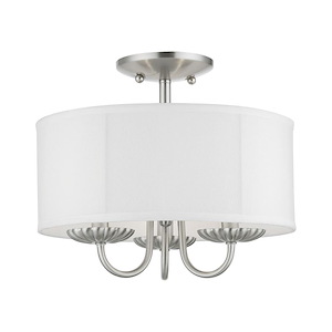 Brookdale - 3 Light Semi-Flush Mount In Transitional Style-11 Inches Tall and 13 Inches Wide - 1094664