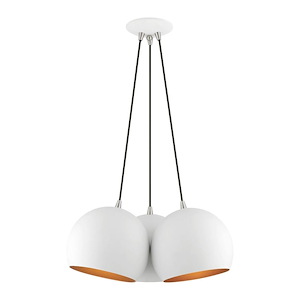 Piedmont - 3 Light Globe Pendant In Mid Century Modern Style-15 Inches Tall and 21.5 Inches Wide - 1094688