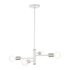 Bannister - 4 Light Chandelier in Mid Century Modern Style - 18 Inches wide by 15.5 Inches high - 1011992