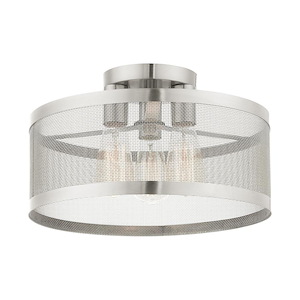 Industro - 3 Light Semi-Flush Mount in Contemporary Style - 15 Inches wide by 9.25 Inches high - 939485