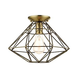 Paxten - 1 Light Flush Mount in Geometric Style - 13.5 Inches wide by 9.5 Inches high - 1012064