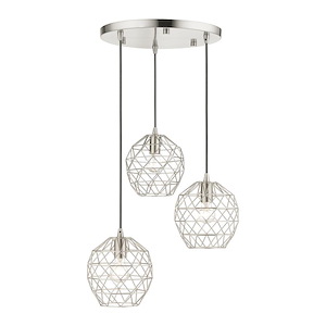 Paxten - 3 Light Pendant in Geometric Style - 20 Inches wide by 13 Inches high - 1012070