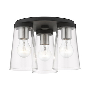 Cityview - 3 Light Large Flush Mount In Contemporary Style-7.13 Inches Tall and 11 Inches Wide - 1219937