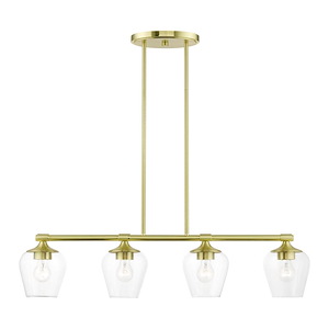Willow - 4 Light Linear Chandelier In Transitional Style-14.75 Inches Tall and 6 Inches Wide - 1219922