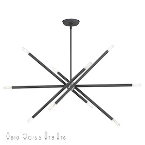 Soho - 10 Light Large Linear Chandelier-24 Inches Tall and 12 Inches Wide - 1337546