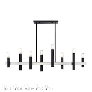 Helsinki - 8 Light Chandelier in Mid Century Modern Style - 10 Inches wide by 24 Inches high - 939480