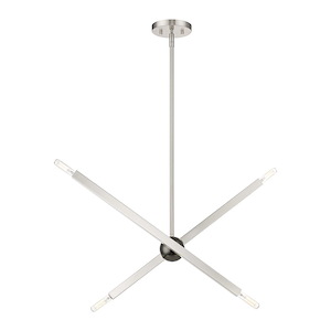 Monaco - 4 Light Linear Chandelier In Modern Style-19.5 Inches Tall and 6 Inches Wide - 1297478