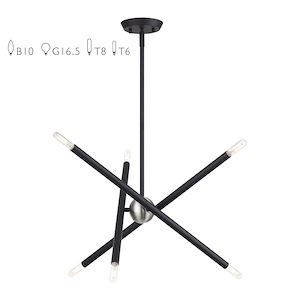 Soho - 6 Light Small Chandelier-23.25 Inches Tall and 20 Inches Wide - 1337550
