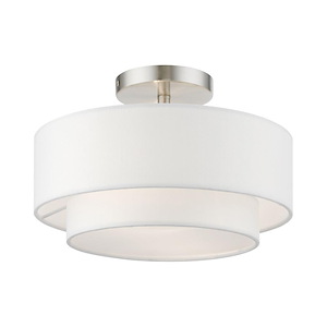 Meridian - 2 Light Semi-Flush Mount In Timeless Style-7.75 Inches Tall and 12 Inches Wide - 1220187