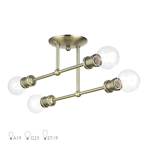 Delacroix - 4 Light Semi-Flush Mount-9 Inches Tall and 17 Inches Wide - 1337555