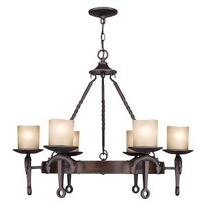 Cape May - 6 Light Chandelier in Mediterranean Style - 30 Inches wide by 25.5 Inches high - 396996