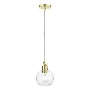 Downtown - 1 Light Sphere Mini Pendant In Industrial Style-14.5 Inches Tall and 6.5 Inches Wide - 1220190