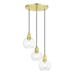 Downtown - 3 Light Sphere Pendant In Industrial Style-14.5 Inches Tall and 16 Inches Wide - 1219998