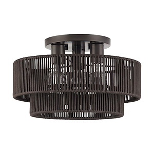 Acordia - 3 Light Large Semi-Flush Mount-9.25 Inch Tall and 15 Inch Wide - 1391780