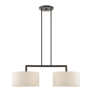 Meridian - 2 Light Linear Chandelier in Modern Style - 14 Inches wide by 18 Inches high - 1012158