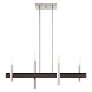 Denmark - 4 Light Chandelier in Mid Century Modern Style - 7.25 Inches wide by 24 Inches high - 939470