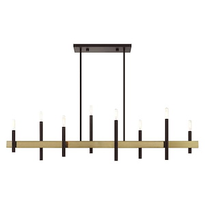 Denmark - 8 Light Chandelier in Mid Century Modern Style - 9.25 Inches wide by 24 Inches high - 939468