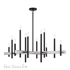 Denmark - 12 Light Extra Large Foyer Chandelier-28 Inches Tall and 42 Inches Wide - 1337559