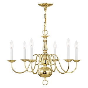 Williamsburgh - 6 Light Chandelier in Traditional Style - 24 Inches wide by 18 Inches high - 189973