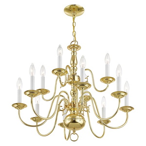 Williamsburgh - 12 Light Chandelier in Traditional Style - 26 Inches wide by 23 Inches high - 189971