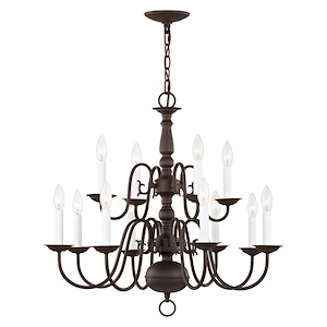 Williamsburgh - 12 Light Chandelier in Traditional Style - 26 Inches wide by 23 Inches high - 415165